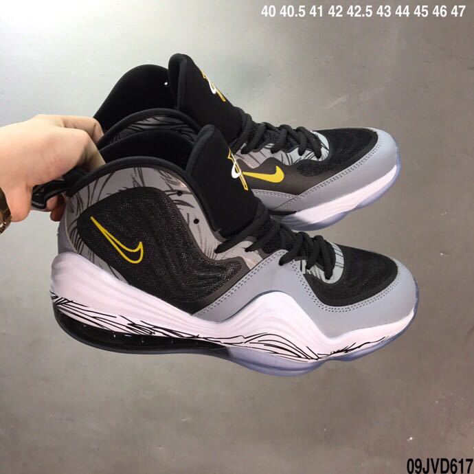 Nike Penny Hardaway V Black Grey Yellow White Shoes